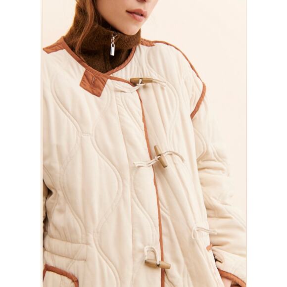 NWT / Free People / Lush It Duffle Coat / Quilted Boho Car Coat - Picture 5 of 6